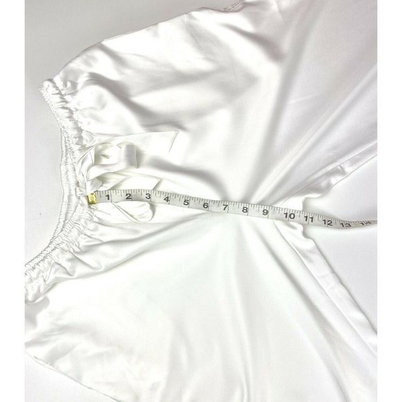 Plum Pretty Sugar White Sateen Elastic Waist Draw String Sleep Pants size M - Picture 5 of 9